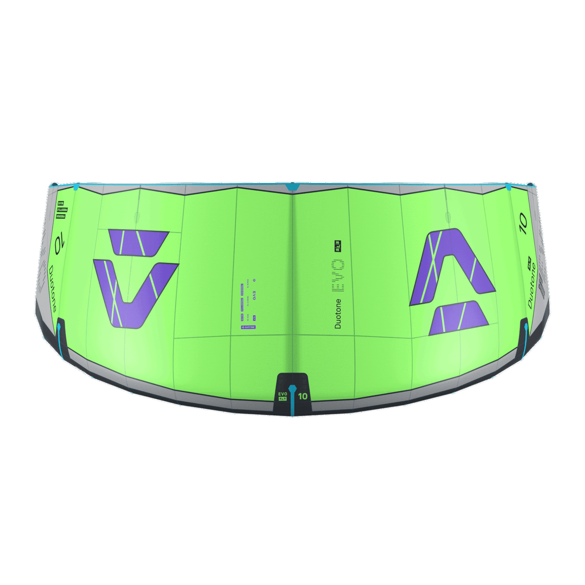 Duotone Evo SLS 2027 Kite, Light Lime/Grey, manufacturer product view 4.
