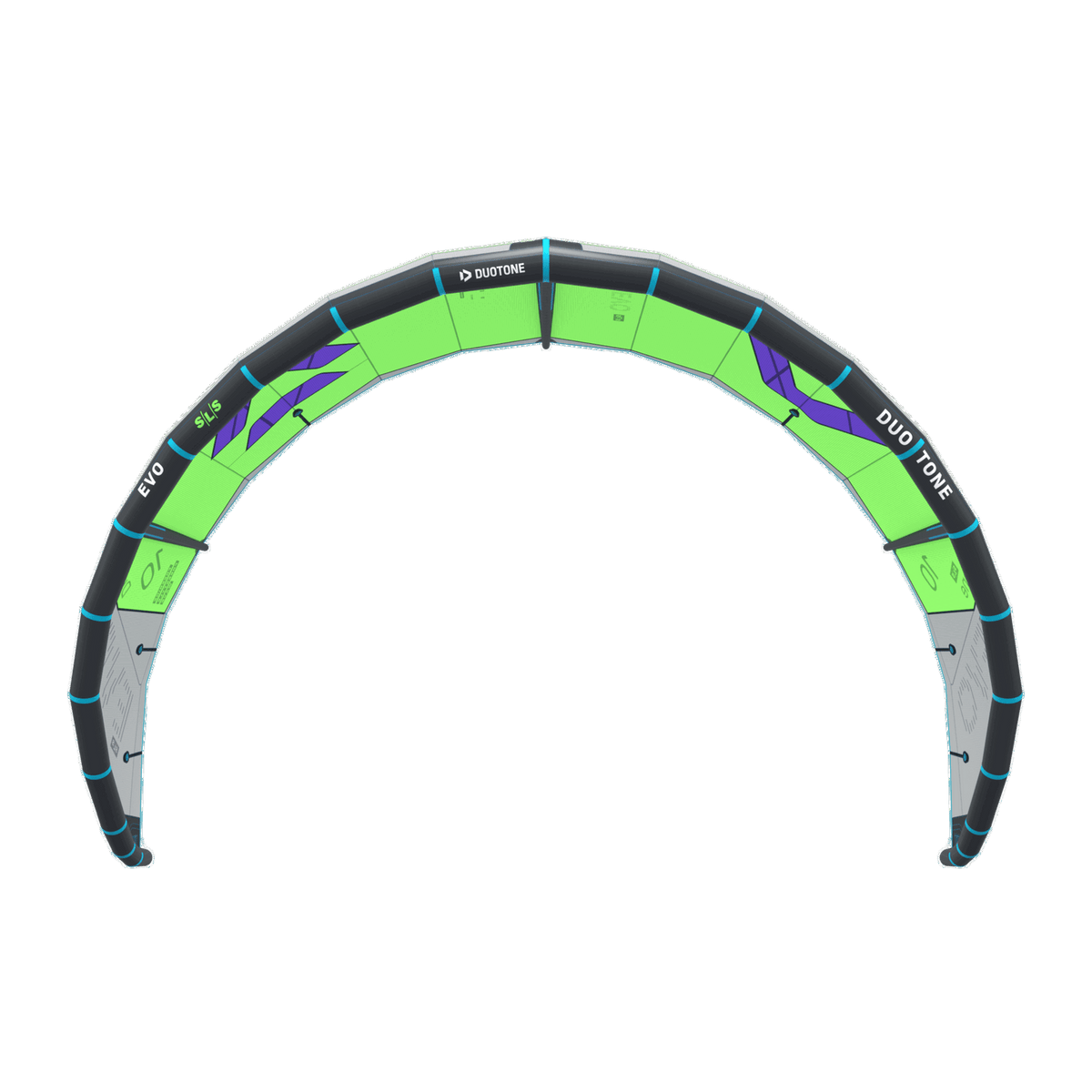 Duotone Evo SLS 2027 Kite, Light Lime/Grey, manufacturer product view 5.