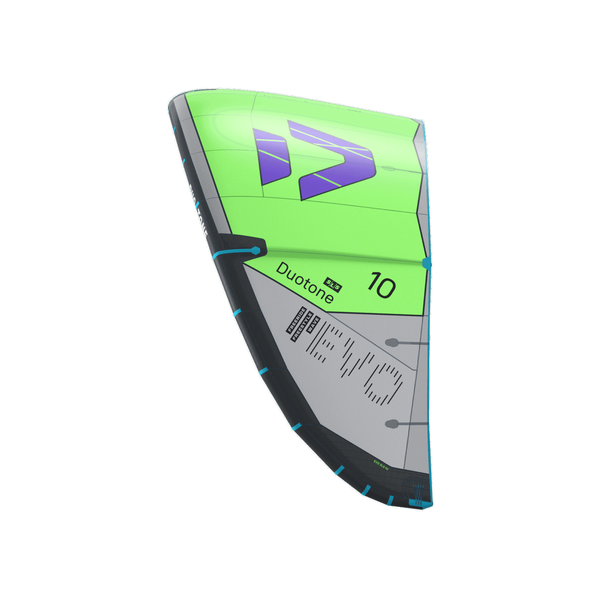 Duotone Evo SLS 2027 Kite, Light Lime/Grey, manufacturer product view 8.