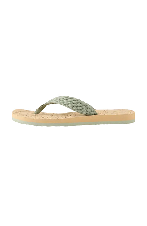 Green flip-flop sandal on a white background