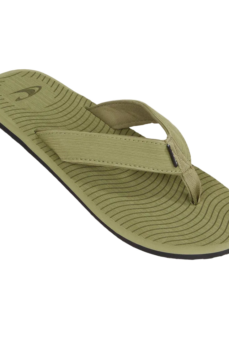 Green sandal with a strap on a white background