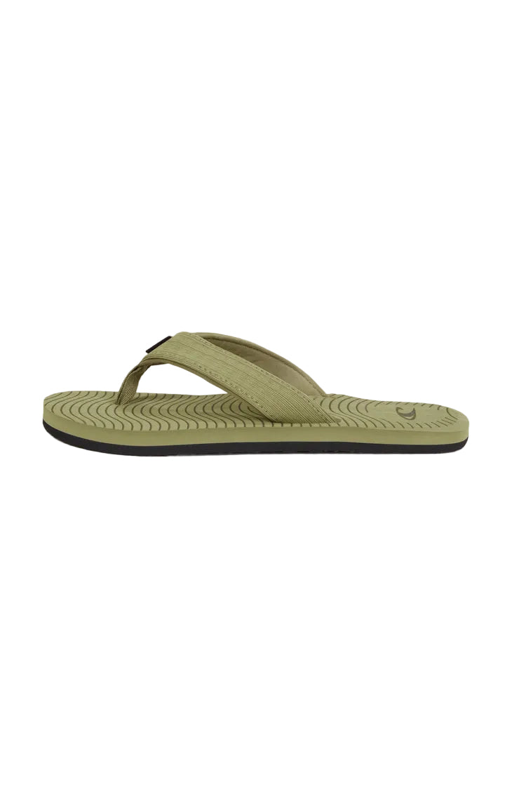 Black slipper with white sole on a white background