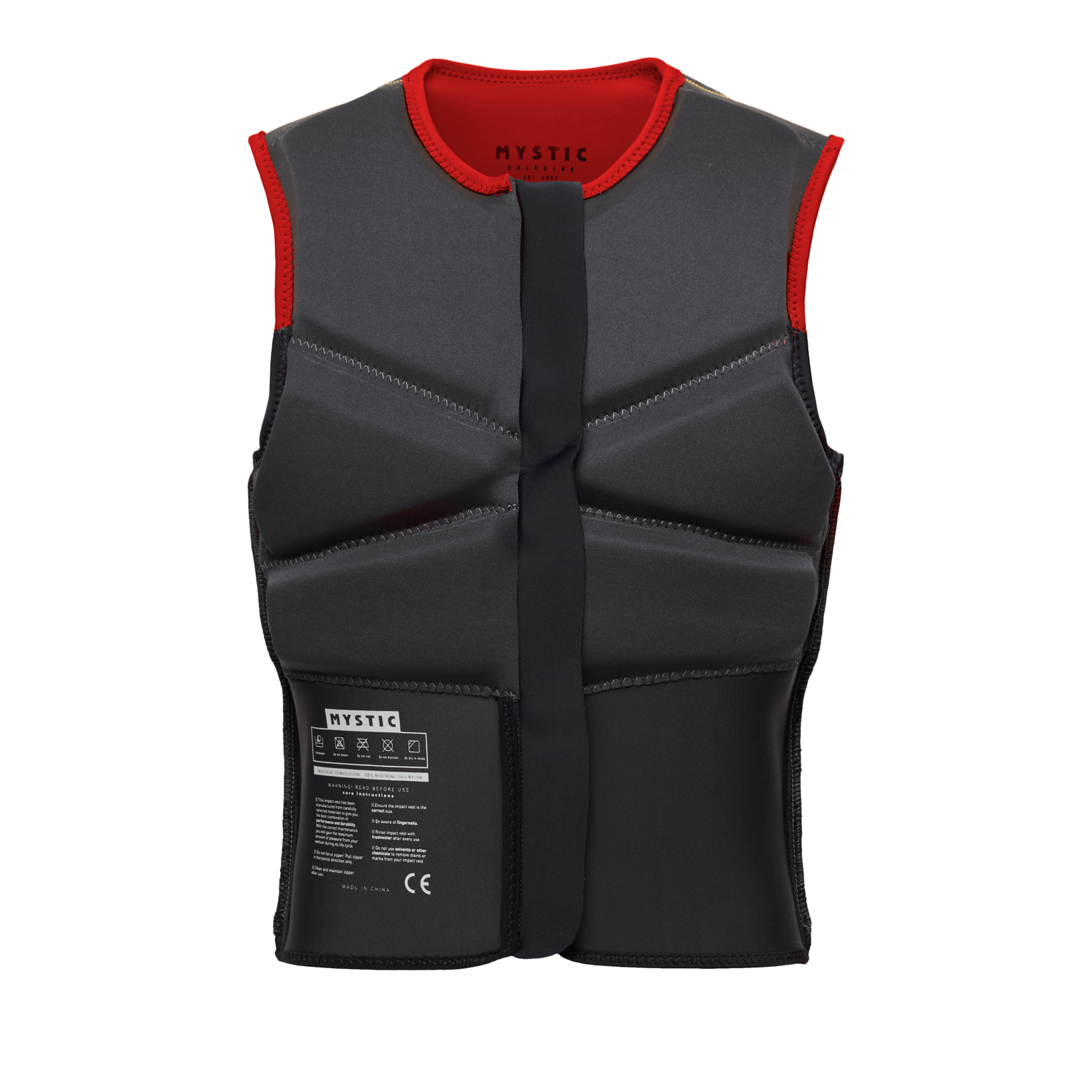 Mystic - Block Impact Vest FrontZip - Red - 2026 - The Kitesurf Centre