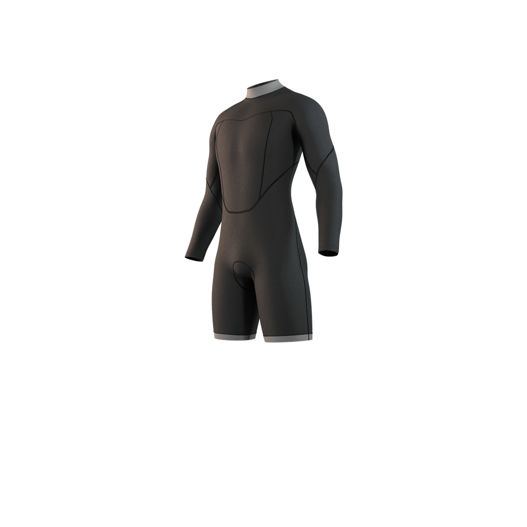 Mystic - Brand Longarm Shorty 3/2mm BackZip Flatlock - Black - 2026 - The Kitesurf Centre