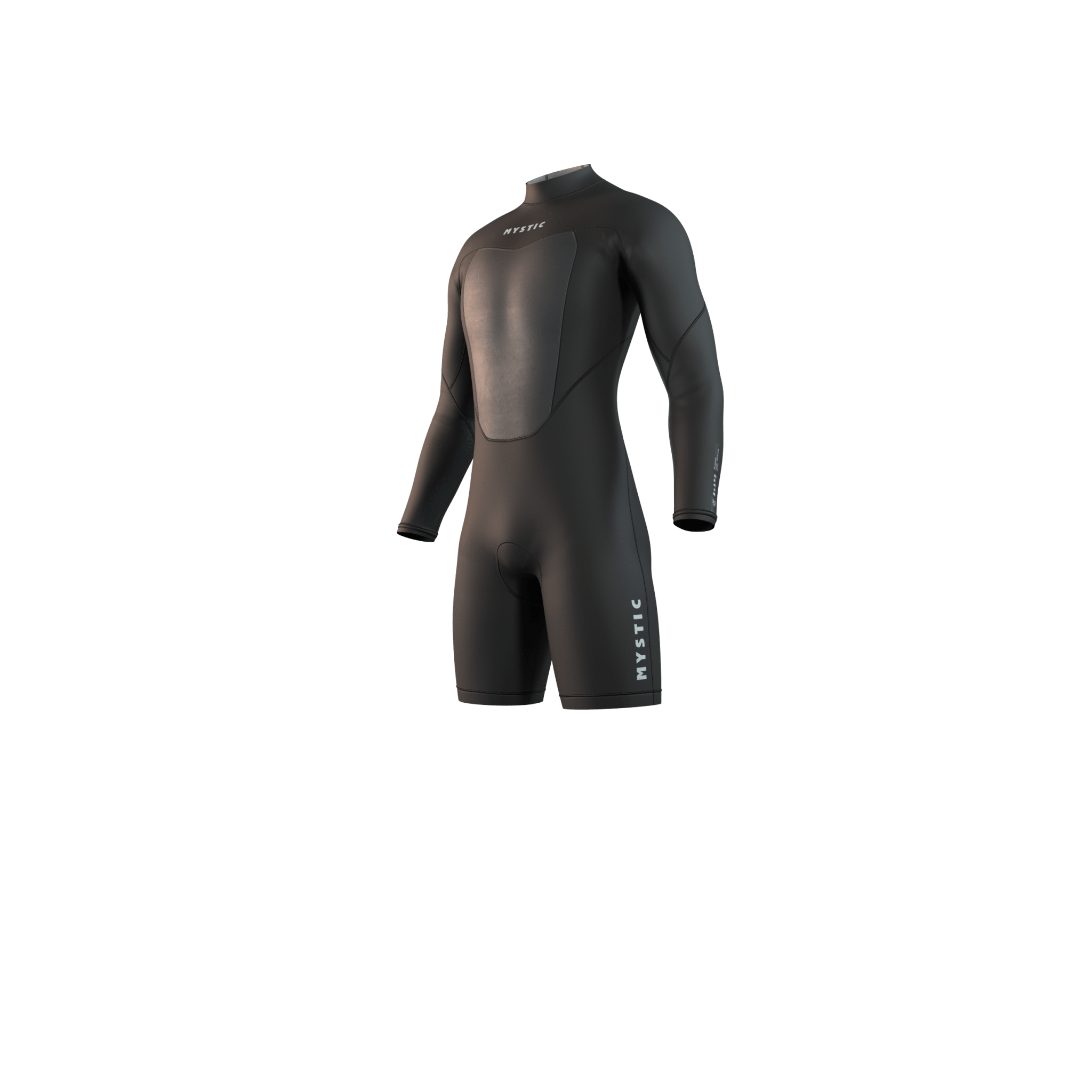 Mystic - Brand Longarm Shorty 3/2mm BackZip Flatlock - Black - 2026 - The Kitesurf Centre