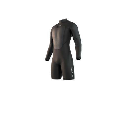 Mystic - Brand Longarm Shorty 3/2mm BackZip Flatlock - Black - 2026 - The Kitesurf Centre