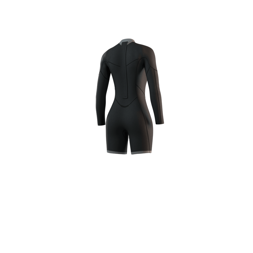 Mystic - Brand Longarm Shorty 3/2mm BackZip Flatlock Women - Black - 2026 - The Kitesurf Centre