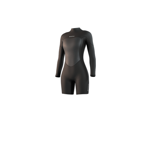 Mystic - Brand Longarm Shorty 3/2mm BackZip Flatlock Women - Black - 2026 - The Kitesurf Centre