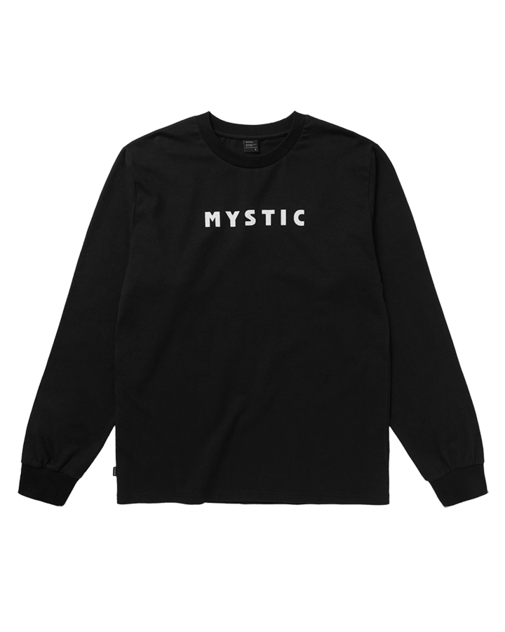 Mystic - Brand L/S Tee - Black - 2026 - The Kitesurf Centre