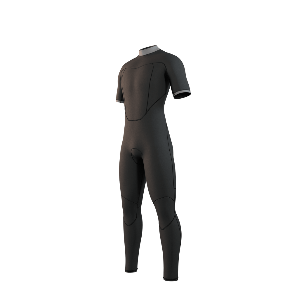 Mystic - Brand Shortarm 3/2mm BackZip Flatlock - Black - 2026 - The Kitesurf Centre