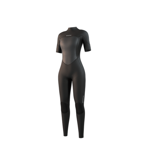 Mystic - Brand Shortarm 3/2mm BackZip Flatlock Women - Black - 2026 - The Kitesurf Centre