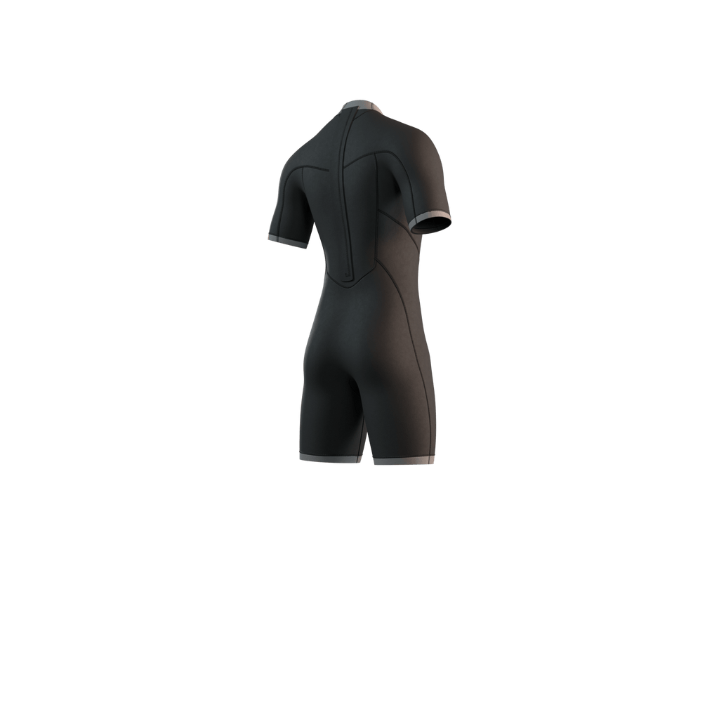 Mystic - Brand Shorty 3/2mm BackZip Flatlock - Black - 2026 - The Kitesurf Centre