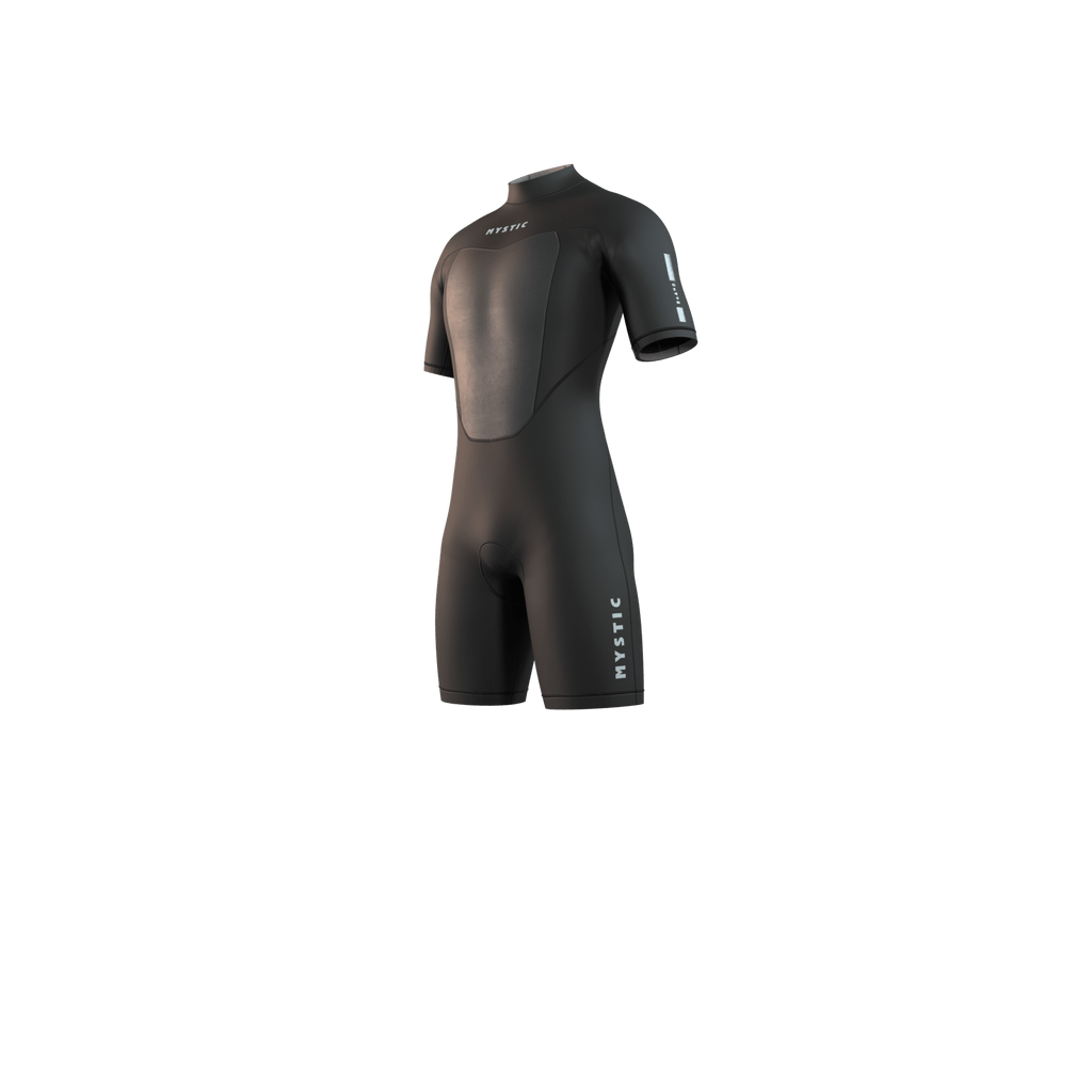 Mystic - Brand Shorty 3/2mm BackZip Flatlock - Black - 2026 - The Kitesurf Centre