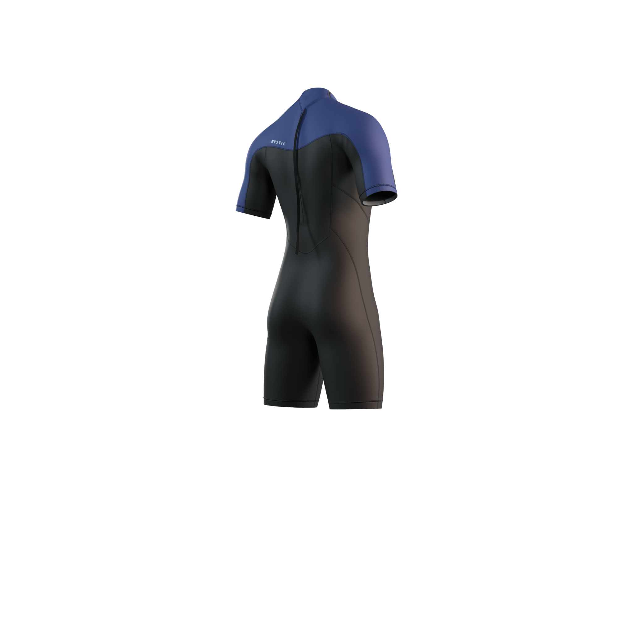 Mystic - Brand Shorty 3/2mm BackZip Flatlock - Black / Blue - 2026 - The Kitesurf Centre