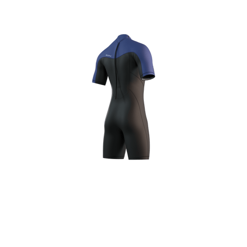 Mystic - Brand Shorty 3/2mm BackZip Flatlock - Black / Blue - 2026 - The Kitesurf Centre