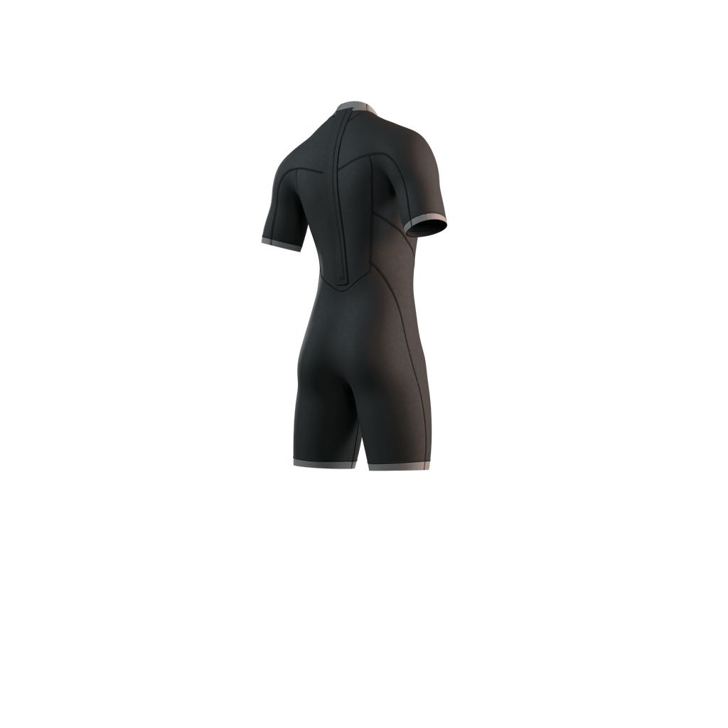 Mystic - Brand Shorty 3/2mm BackZip Flatlock - Black / Blue - 2026 - The Kitesurf Centre