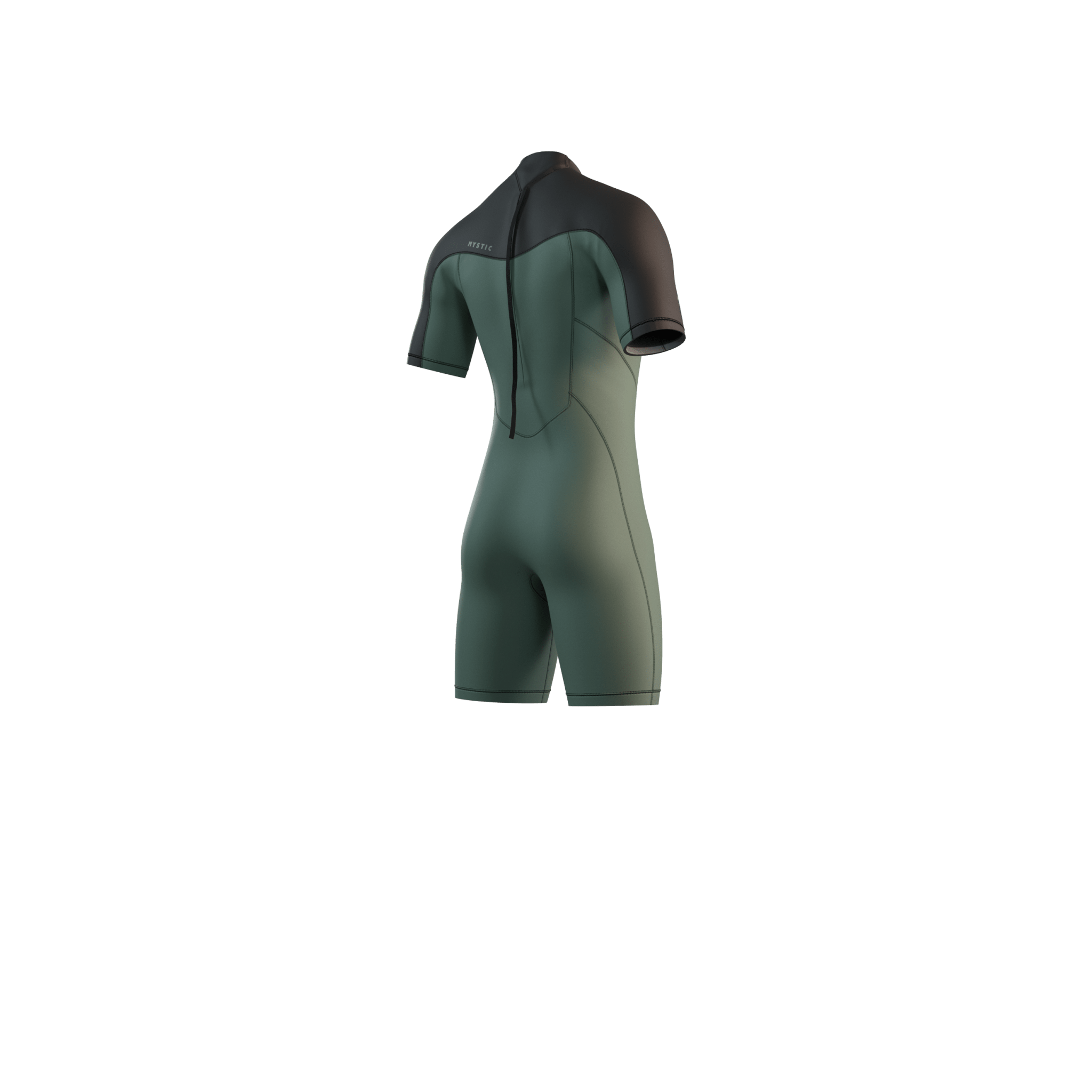 Mystic - Brand Shorty 3/2mm BackZip Flatlock - Dark Olive - 2026 - The Kitesurf Centre