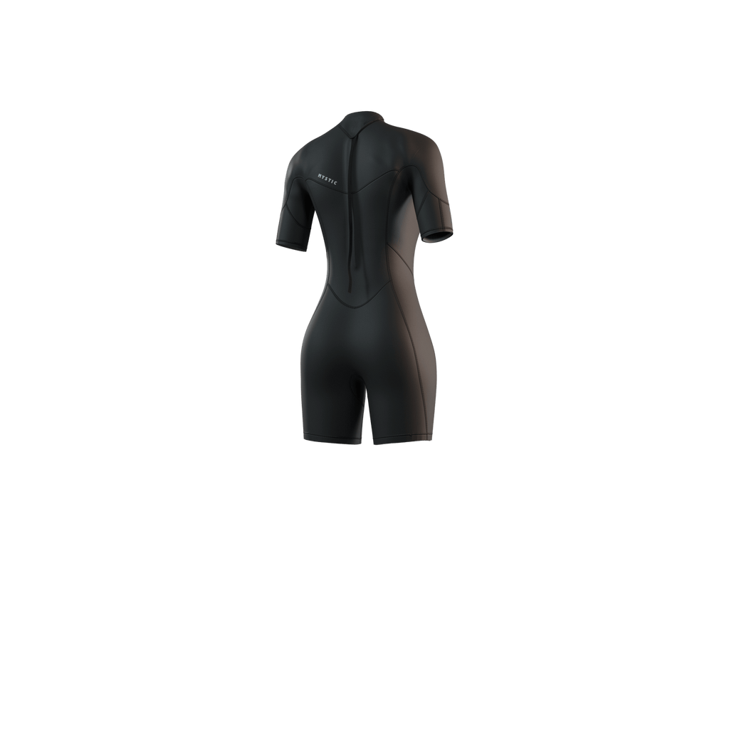 Mystic - Brand Shorty 3/2mm BackZip Flatlock Women - Black - 2026 - The Kitesurf Centre