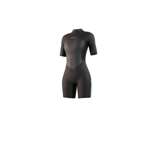 Mystic - Brand Shorty 3/2mm BackZip Flatlock Women - Black - 2026 - The Kitesurf Centre