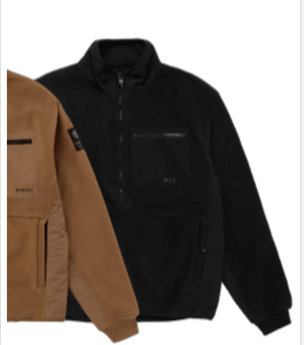 Mystic - DTS Fleece Zip Thru Sweat - Black - 2026 - The Kitesurf Centre