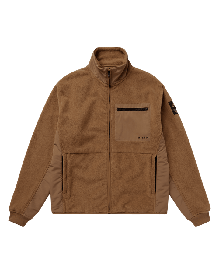 Mystic - DTS Fleece Zip Thru Sweat - Slate Brown - 2026 - The Kitesurf Centre