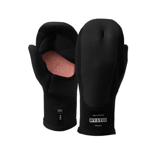 Mystic - Ease Glove 2mm Open Palm - WIND - Black - 2026 - The Kitesurf Centre