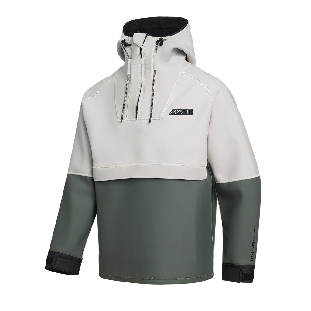 Mystic - Fury Neoprene Hoodie 3/2mm - Green - 2026 - The Kitesurf Centre