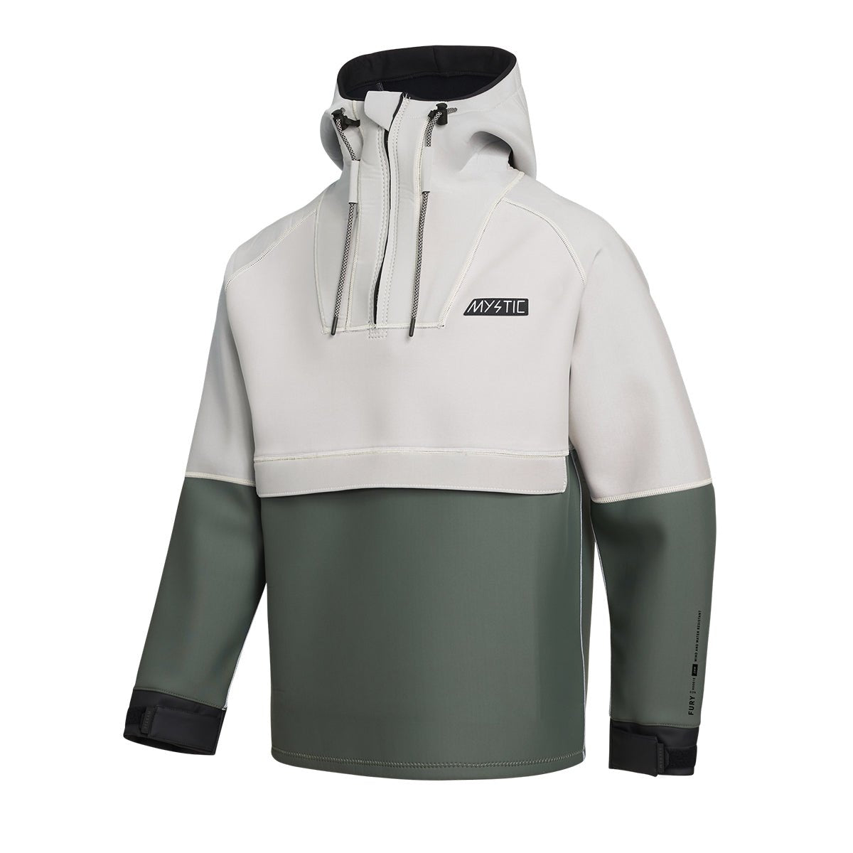Mystic - Fury Neoprene Hoodie 3/2mm - Green - 2026 - The Kitesurf Centre