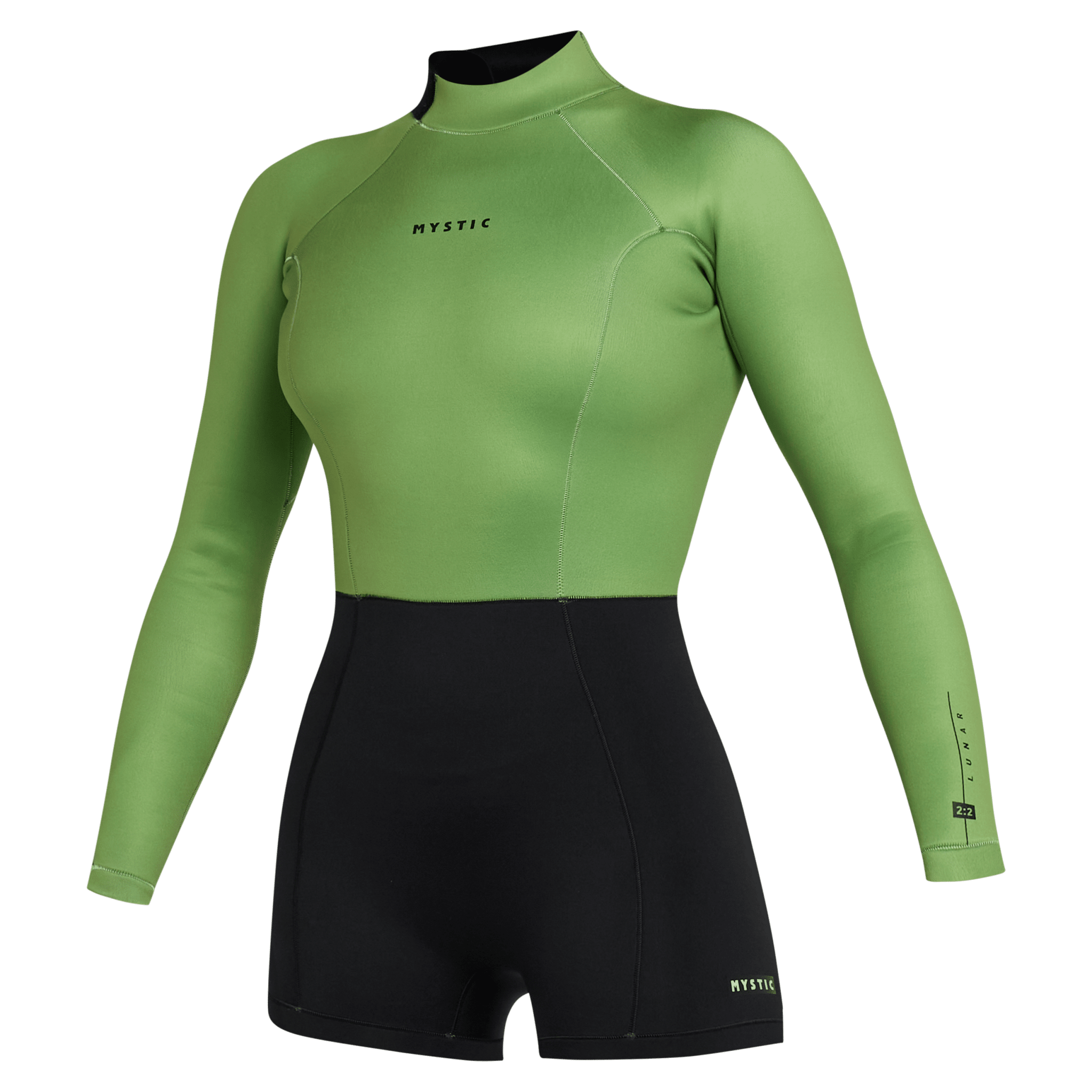 Mystic - Lunar Longarm Shorty 2/2mm Bzip Women - Soft Green - 2026 - The Kitesurf Centre