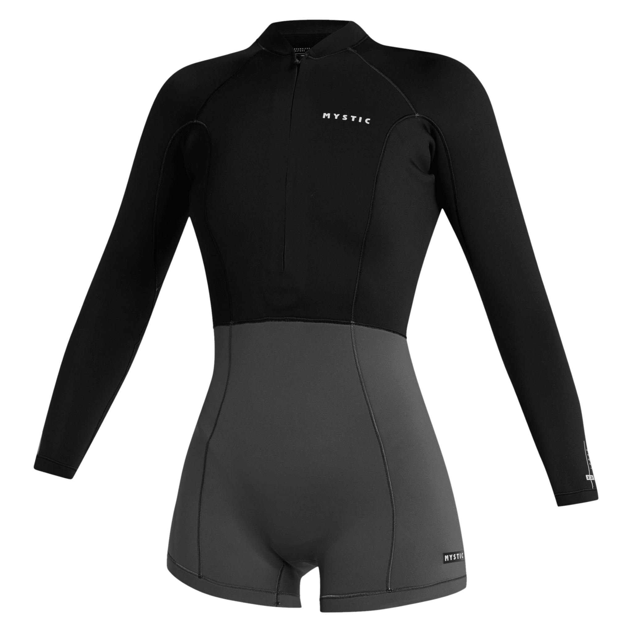 Mystic Lunar Longarm Shorty 2/2mm Fzip Women - Black - 2026