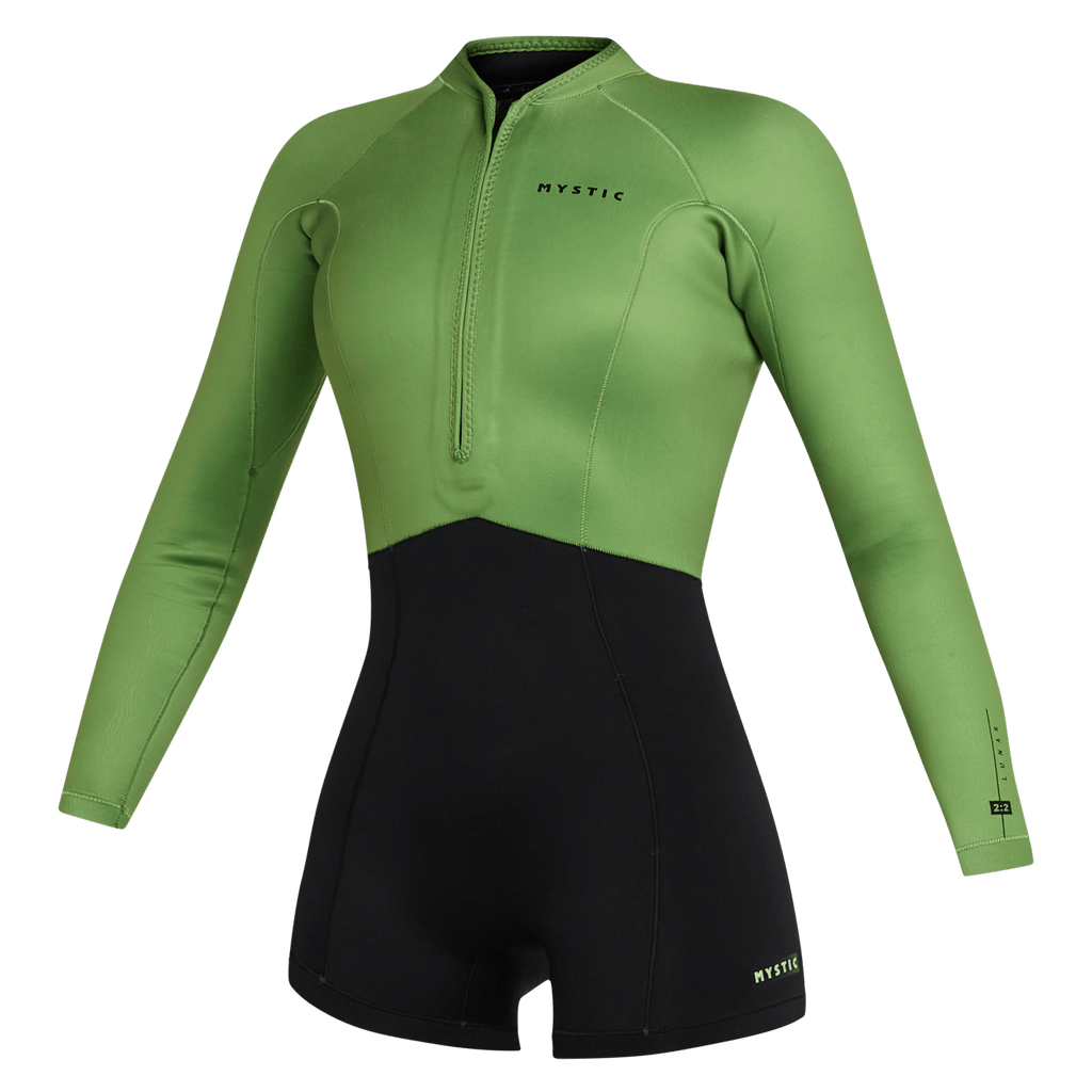 Mystic - Lunar Longarm Shorty 2/2mm Fzip Women - Soft Green - 2026 - The Kitesurf Centre