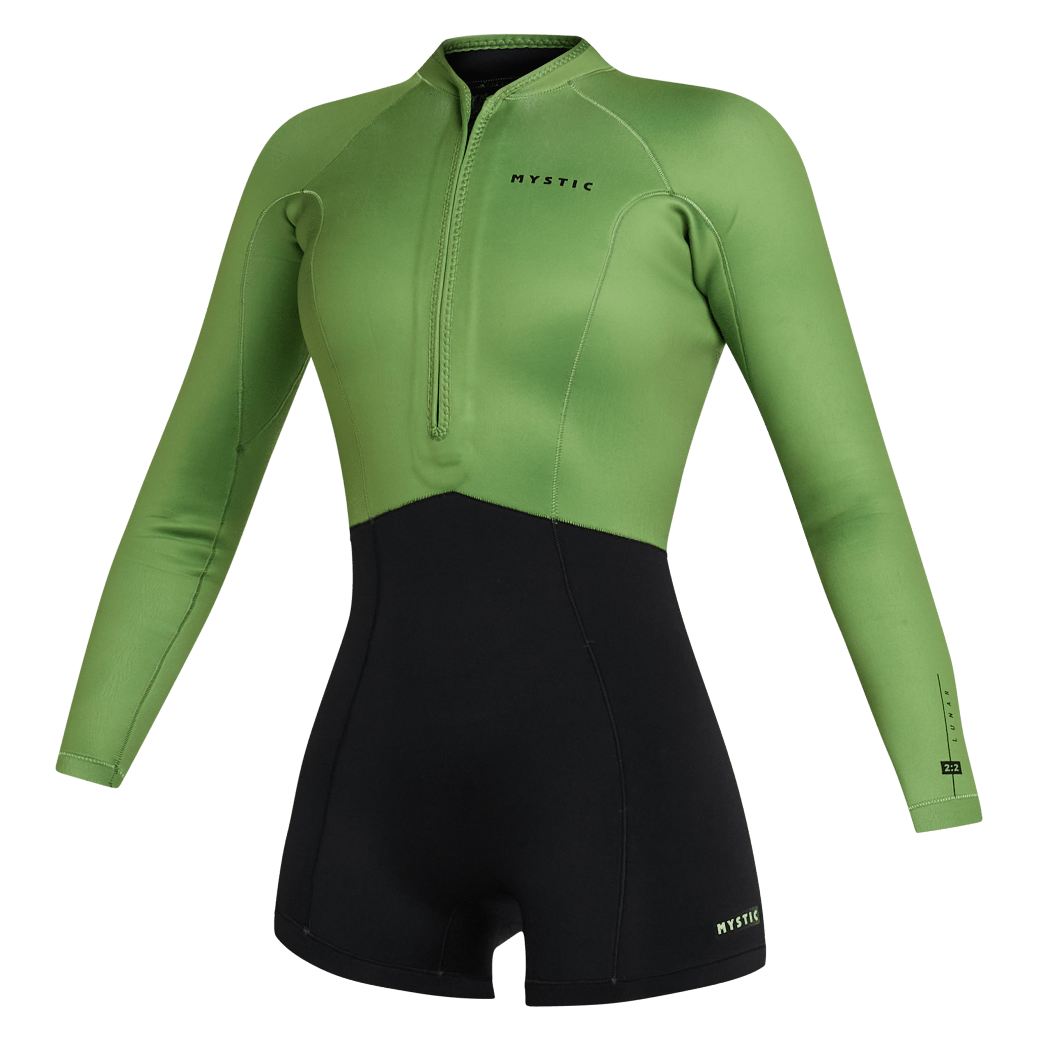 Mystic - Lunar Longarm Shorty 2/2mm Fzip Women - Soft Green - 2026 - The Kitesurf Centre