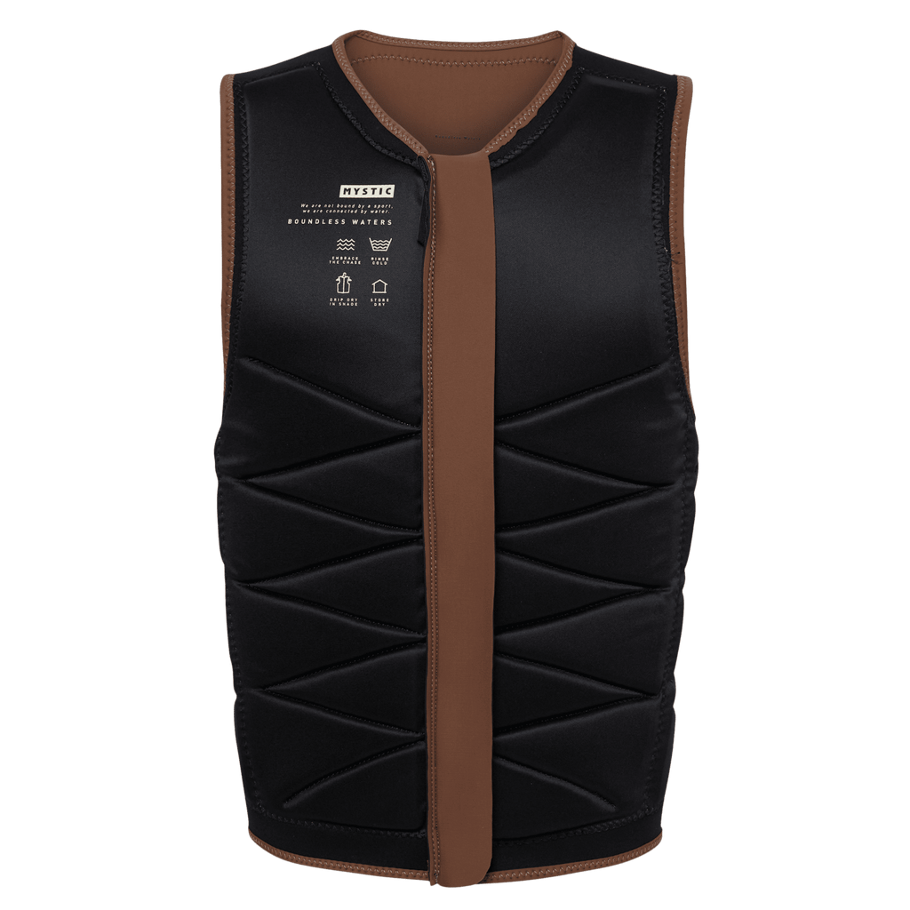 Mystic - Outlaw Impact Vest Fzip Wake - Brown - 2026 - The Kitesurf Centre