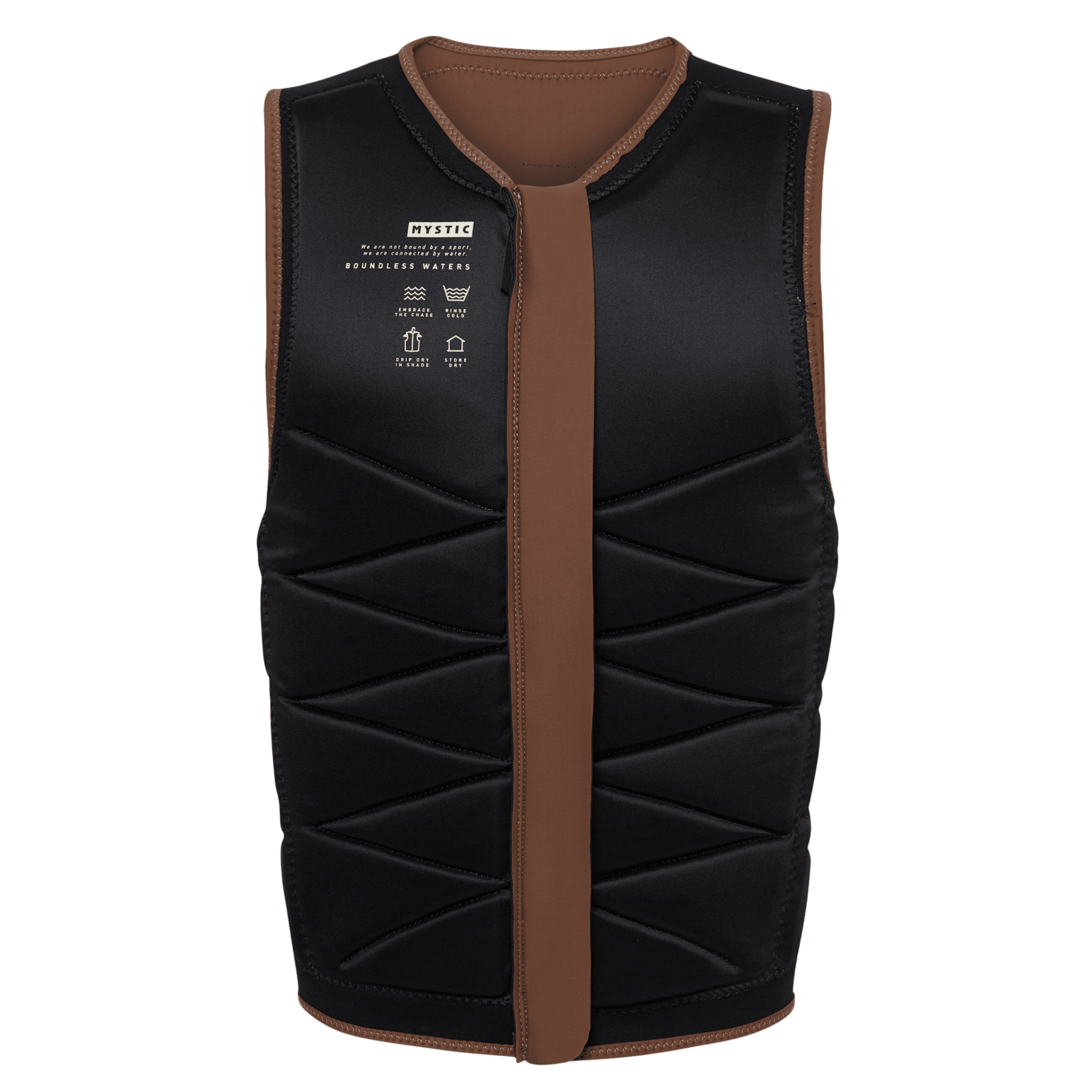 Mystic - Outlaw Impact Vest Fzip Wake - Brown - 2026 - The Kitesurf Centre