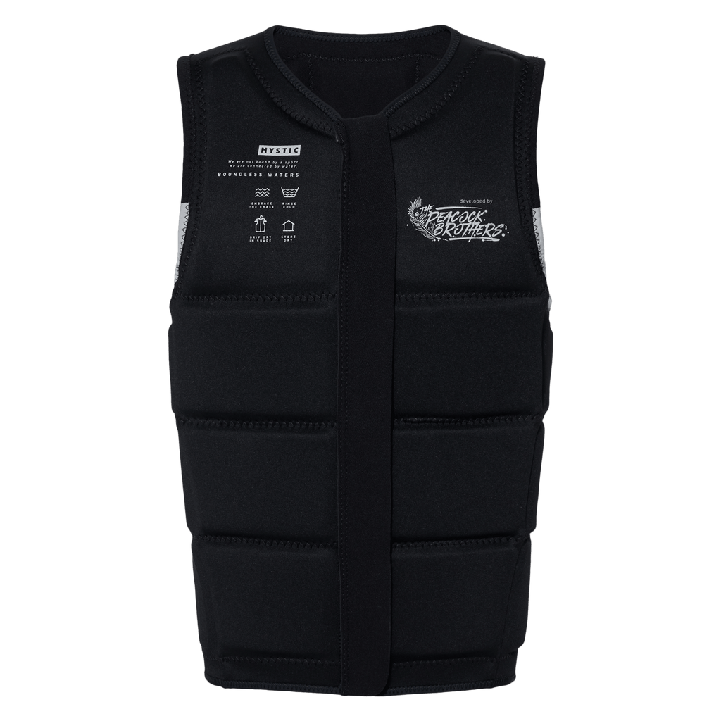 Mystic - Peacock Impact Vest Fzip Wake - Black / White - 2026 - The Kitesurf Centre