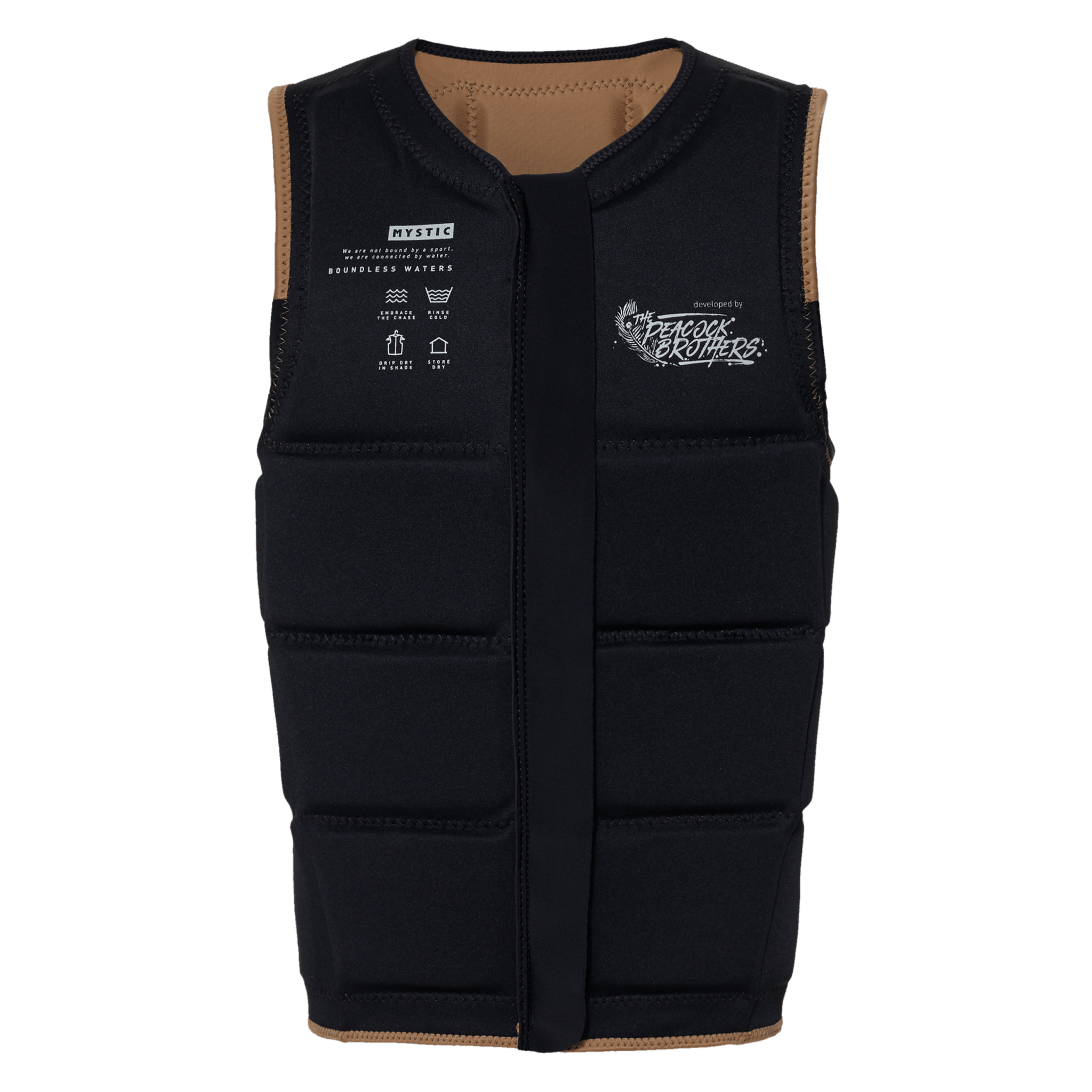 Mystic - Peacock Impact Vest Fzip Wake - Slate Brown - 2026 - The Kitesurf Centre