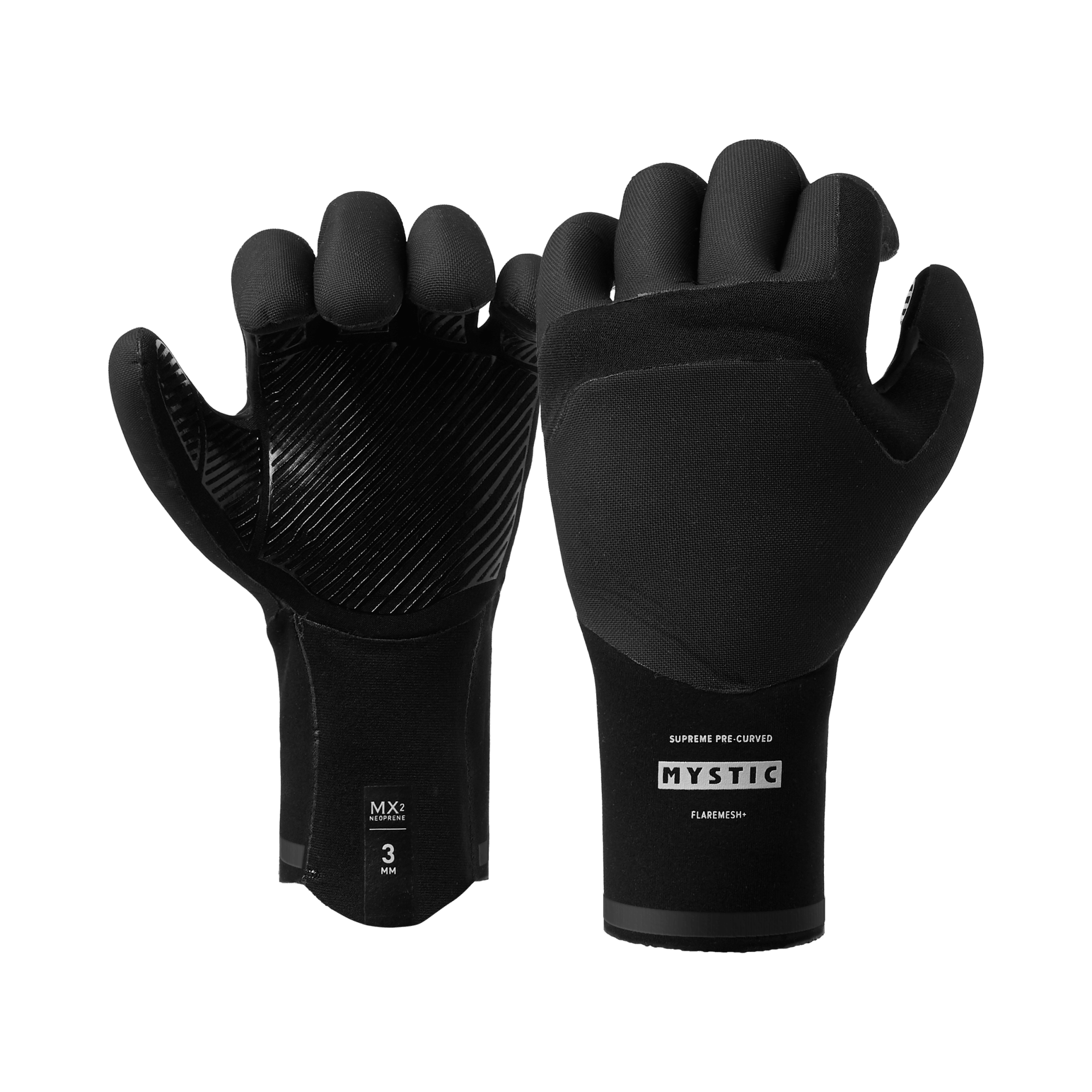 Mystic - Roam Glove 3mm 5Finger Precurved - WIND - Black - 2026 - The Kitesurf Centre