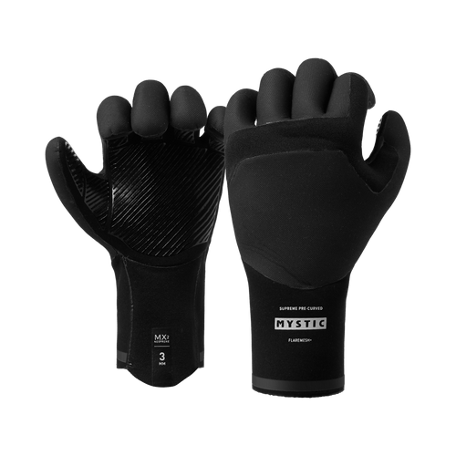 Mystic - Roam Glove 3mm 5Finger Precurved - WIND - Black - 2026 - The Kitesurf Centre