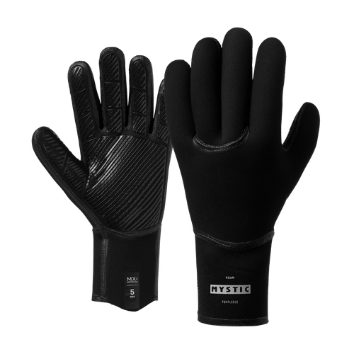 Mystic - Roam Glove 5mm 5Finger - SURF - Black - 2026 - The Kitesurf Centre