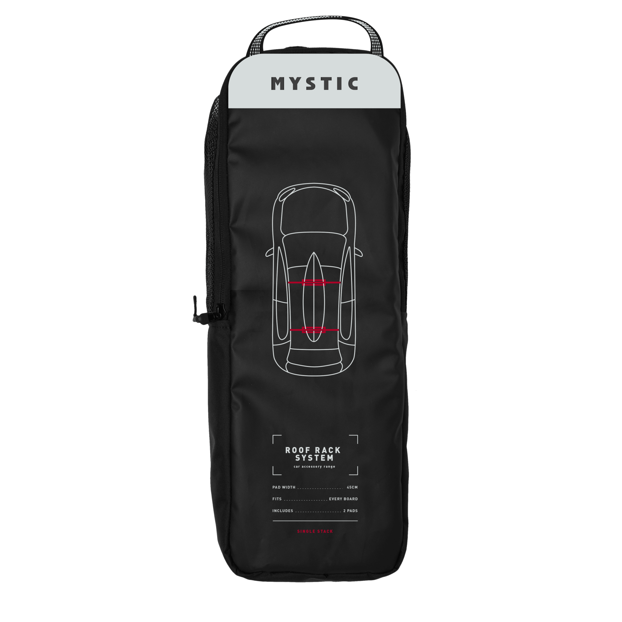Mystic - Roofrack System Double - Black - 2026 - The Kitesurf Centre