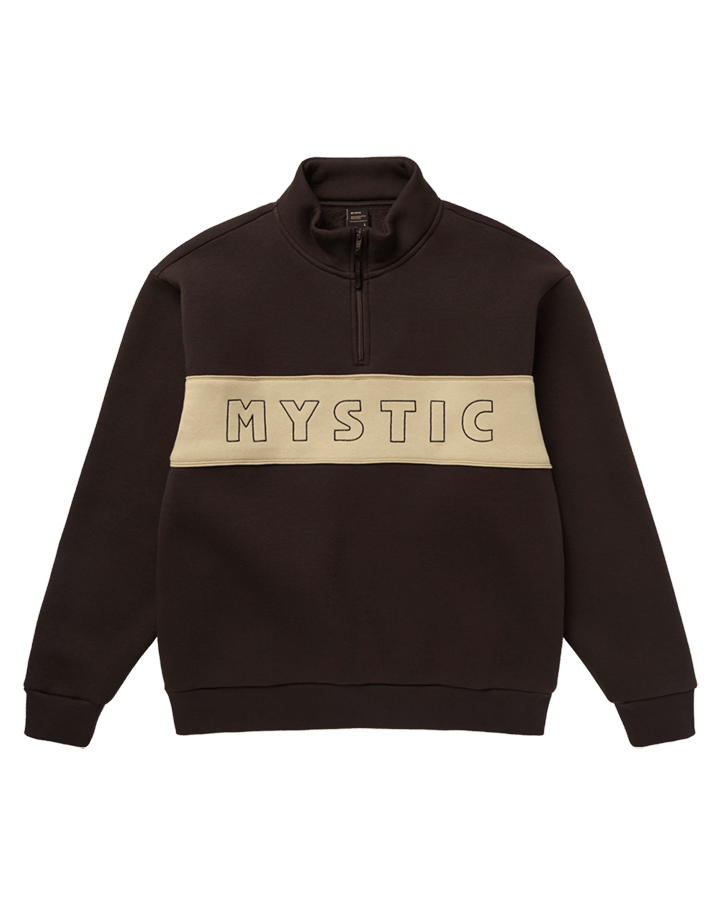 Mystic - Slate Half Zip Sweat - Dark Brown - 2026 - The Kitesurf Centre