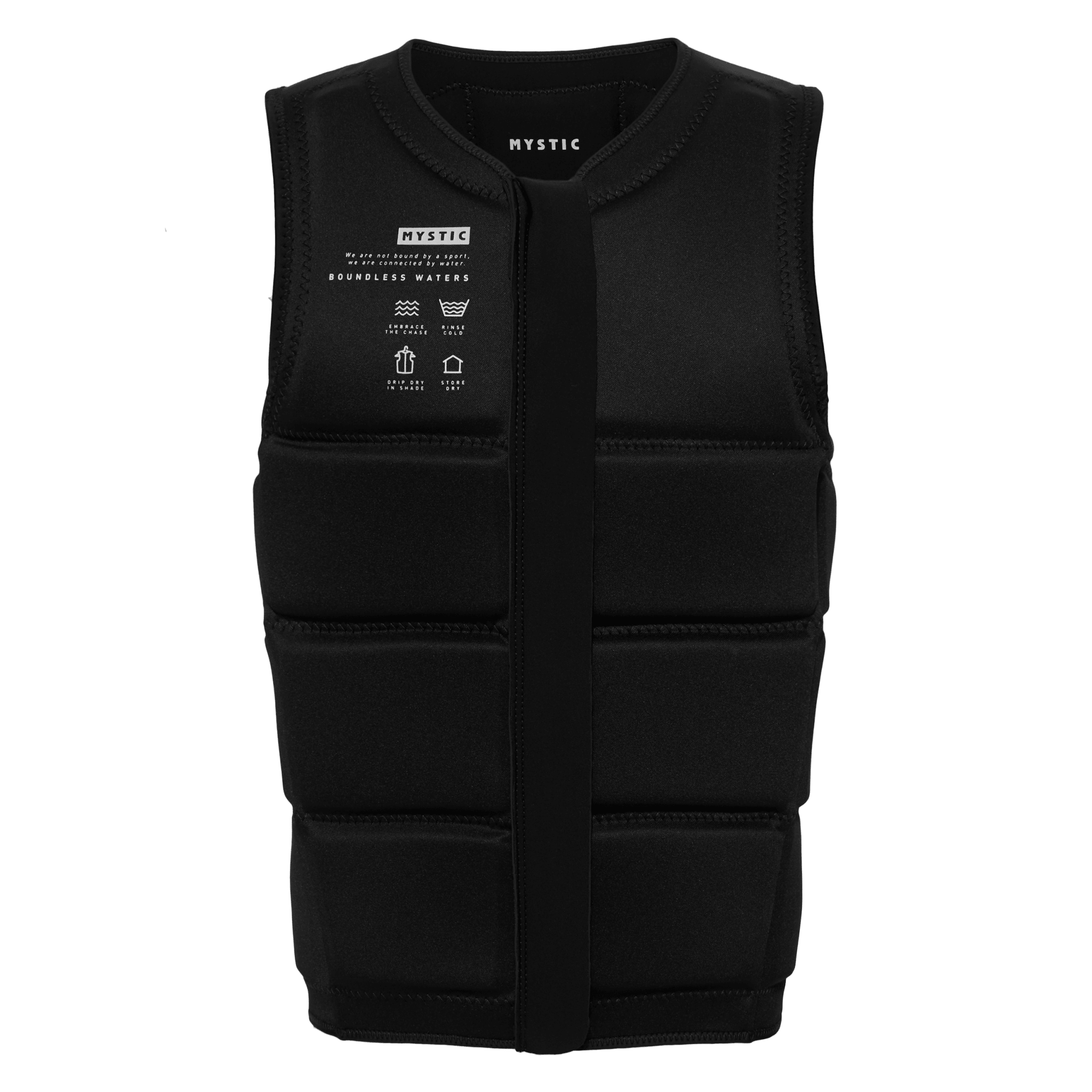 Mystic - Star Impact Vest Fzip Wake CE - Black - 2026 - The Kitesurf Centre