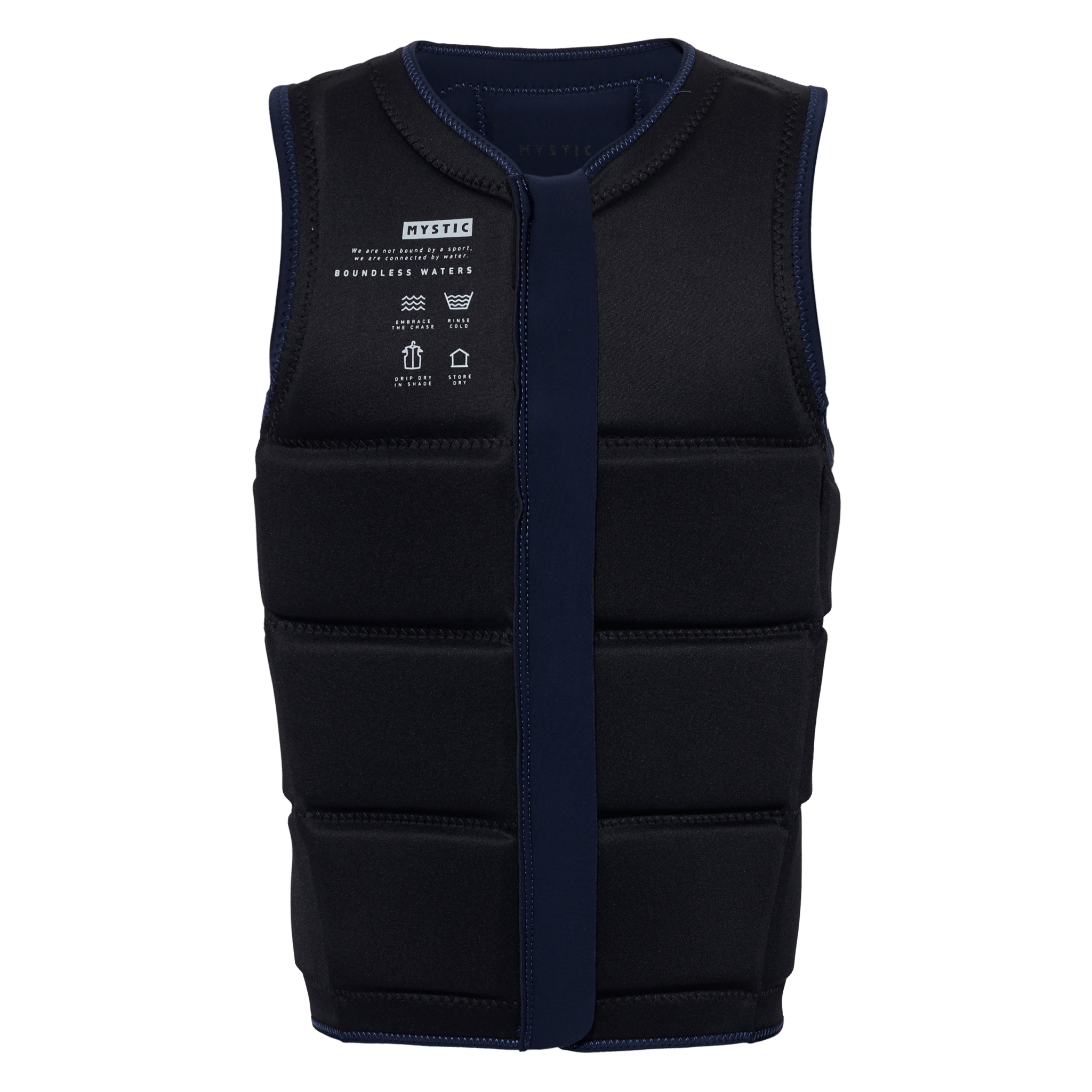 Mystic - Star Impact Vest Fzip Wake CE - Navy - 2026 - The Kitesurf Centre