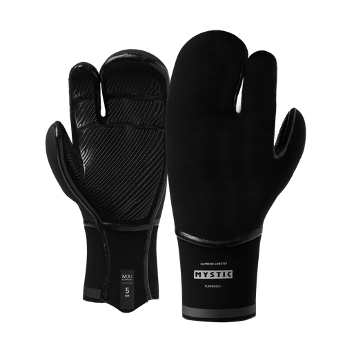 Mystic - Supreme Glove 5mm Lobster - SURF - Black - 2026 - The Kitesurf Centre