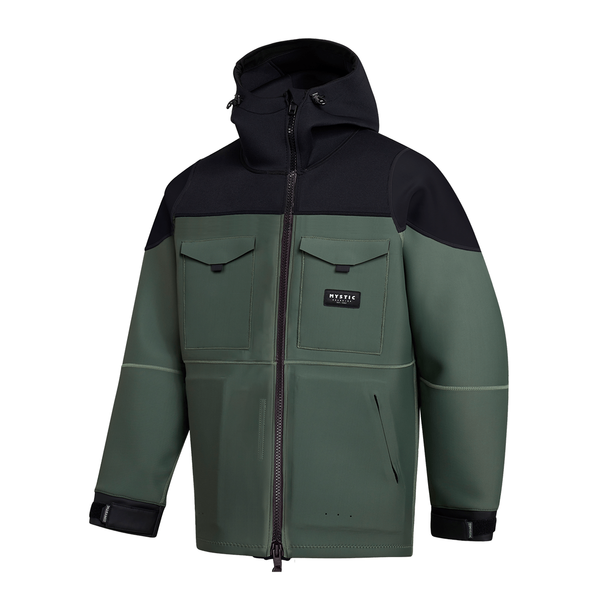 Mystic - Vortex Neoprene Jacket 3/2mm - Dark Olive - 2026 - The Kitesurf Centre