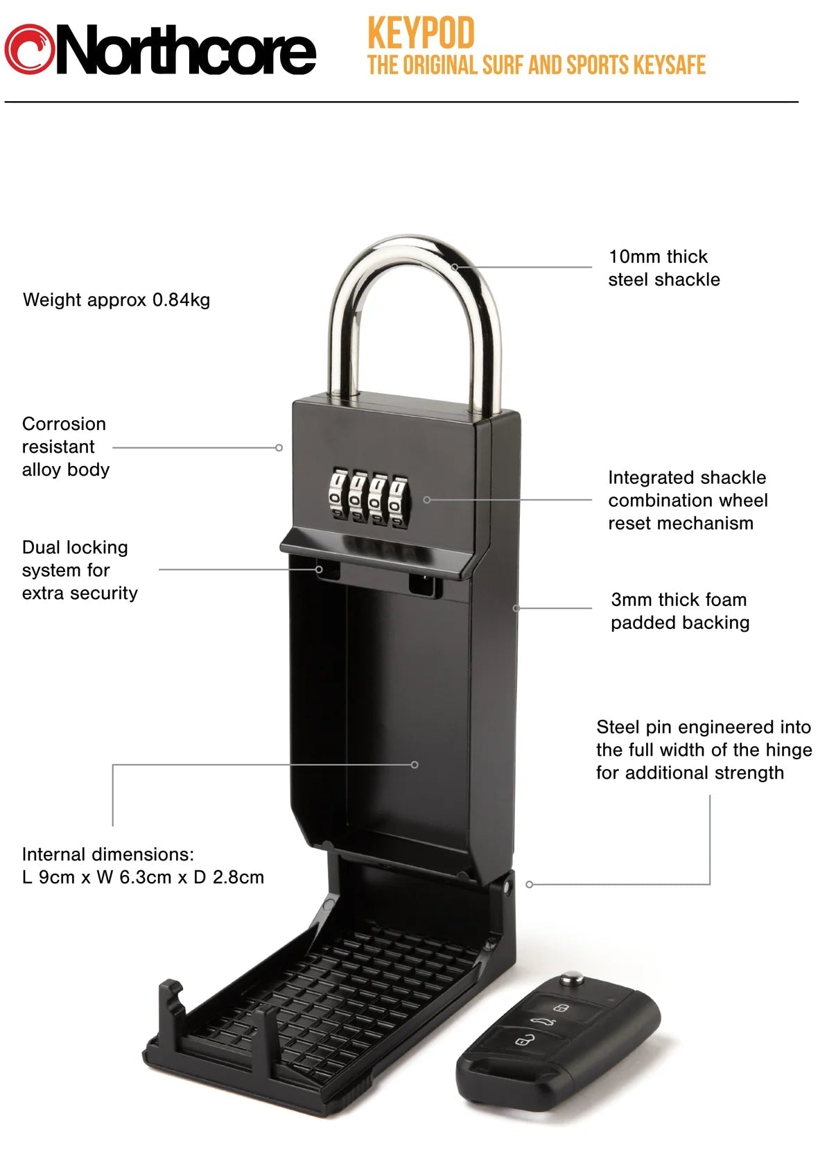 Northcore - Northcore 5Gs Keypod Key Safe - The Kitesurf Centre