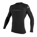 O'Neill Men's Basic Skins Long Sleeve Rash Guard — Black (002) — front