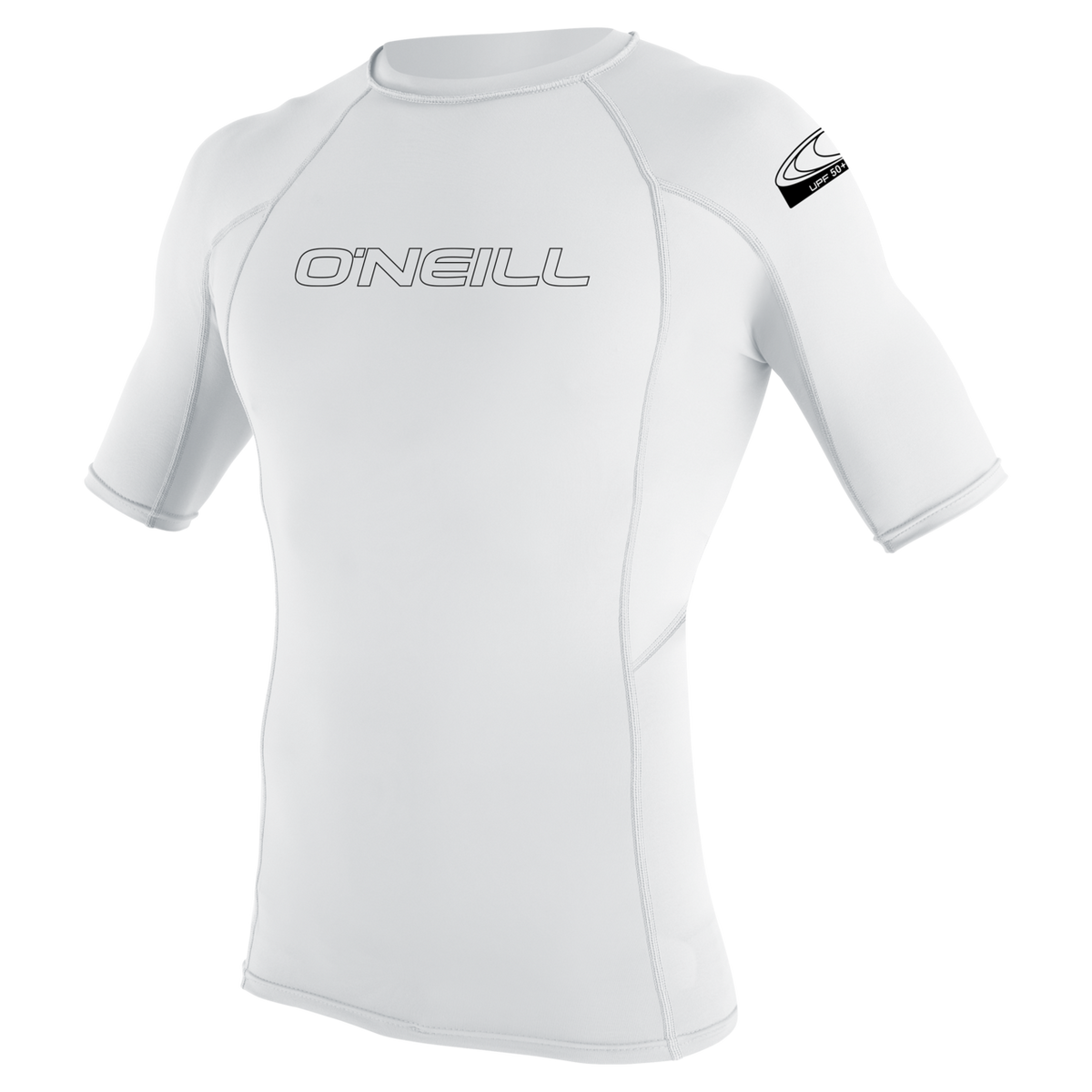 O'Neill Youth Basic Skins Short Sleeve Rash Guard — White (025) — front