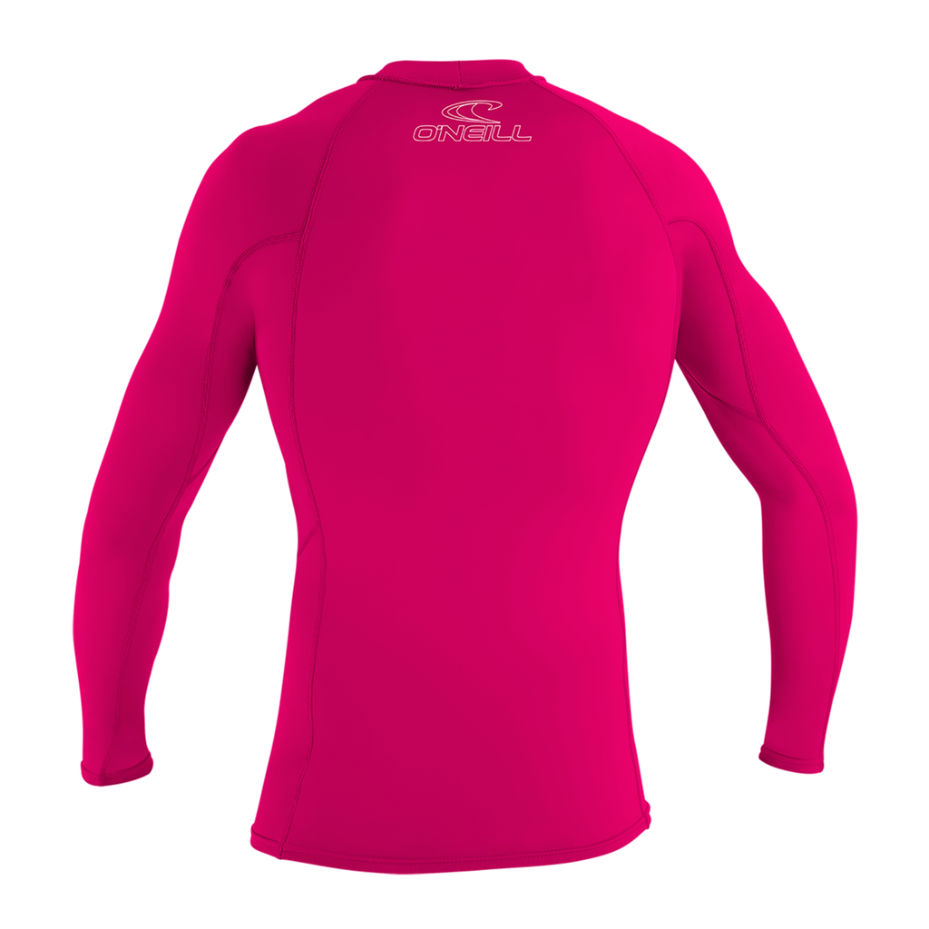 O'Neill Youth Basic Skins Long Sleeve Rash Guard — Watermelon (182) — additional view
