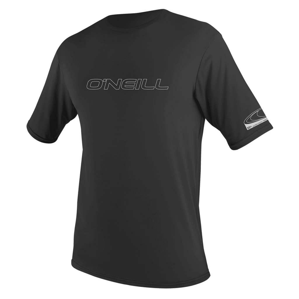 O'Neill Men's Basic Skins Short Sleeve Sun Shirt — Black (002) — front